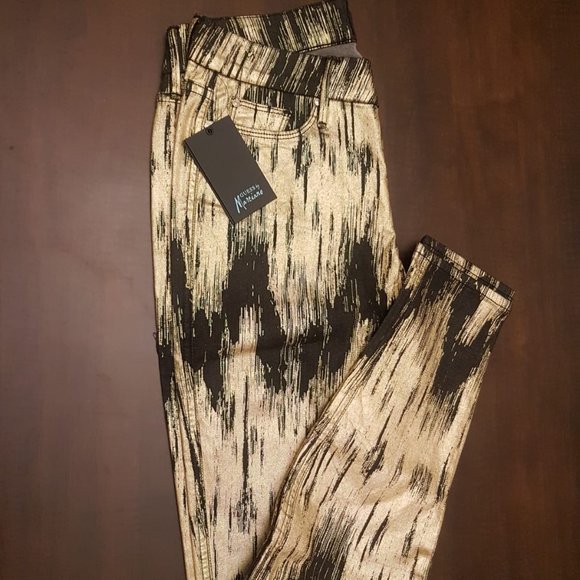 Guess Marciano Dull Gold and Black Skinny Pants - Picture 2 of 6